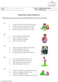 Father's day - Picture sentences 2