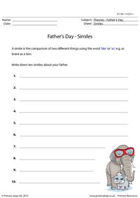 Writing Similes - Father's Day