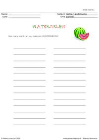 How many words - Watermelon