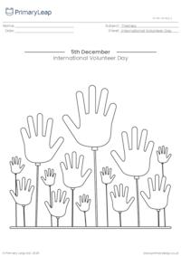 Colouring page - International Volunteer Day