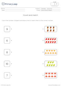 Autumn-themed count and match