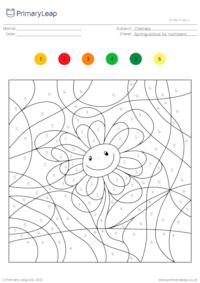 Colour by numbers - Smiling flower