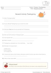 Research Activity - Thanksgiving