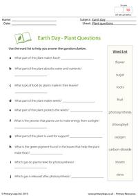 Earth Day - Plant Questions