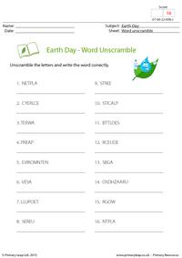 Earth Day - Word Unscramble