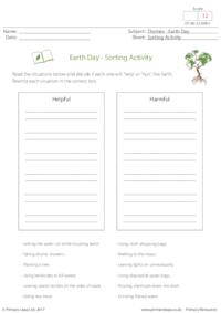 Earth Day - Sorting Activity