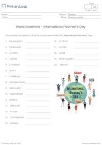 Word Scramble - International Women's Day