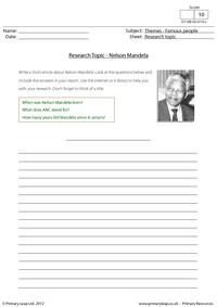 Research topic - Nelson Mandela