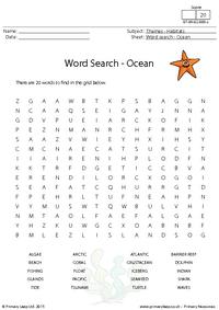 Word Search - Ocean