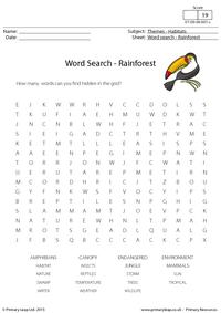 Word Search - Rainforest