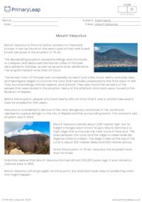 Reading Comprehension - Mount Vesuvius