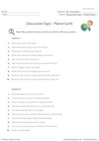Discussion Topic - Planet Earth