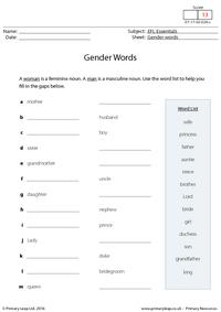 EFL - The Gender of Nouns