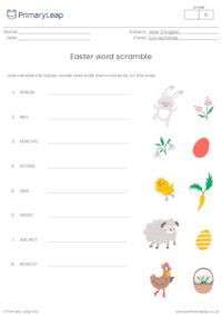 Easter-themed word scramble