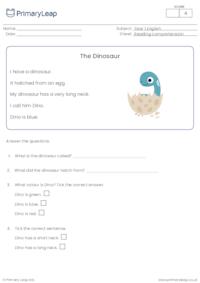 Introducing Reading Comprehension - The Dinosaur