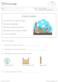 Introducing Reading Comprehension - A Trip To London