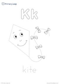 Trace and colour - Letter K