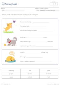 Fill in the blanks cloze activity - Dogs