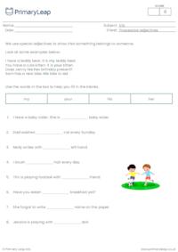 ESL worksheet - Possessive adjectives (my, your, his, and her)
