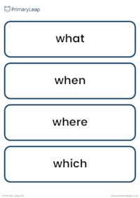Question words - Learning cards
