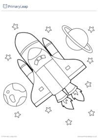 Rocket colouring page