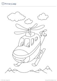 Helicopter colouring page