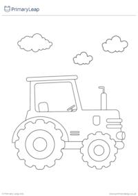 Tractor colouring page