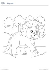 Triceratops colouring page