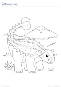 Ankylosaurus colouring page
