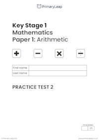 KS1 Maths Paper 1 - Practice Test 2