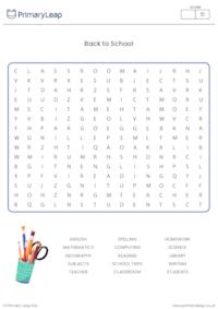 Back to school word search