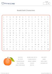 Roald Dahl characters word search