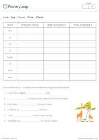 Year 1 Spelling Practice (set 1)