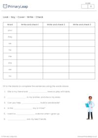 Year 1 Spelling Practice (set 2)