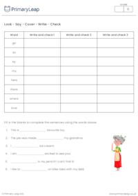 Year 1 Spelling Practice (set 5)