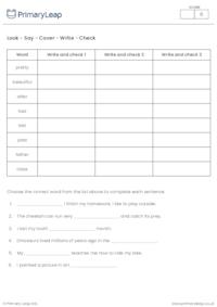 Year 2 Spelling Practice (set 4)