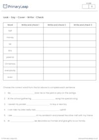 Year 2 Spelling Practice (set 8)