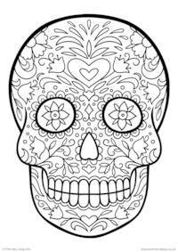 Mindfulness Colouring Page - Sugar Skull