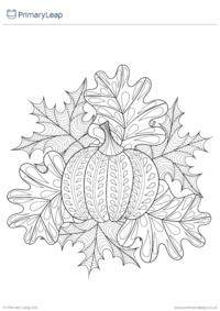 Mindful Thanksgiving Pumpkin Colouring Page