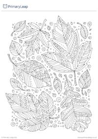 Mindful Autumn Leaves Colouring Page