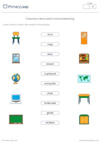 Classroom Items and Furniture Matching