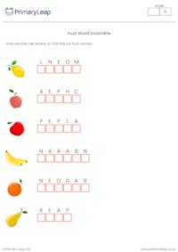 Fruit Word Scramble 2