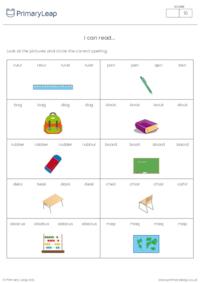 I Can Read Worksheet - Classroom Objects