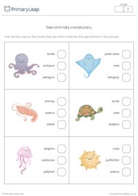 Sea Animals Vocabulary 1
