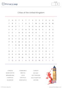 Cities of the United Kingdom Word Search