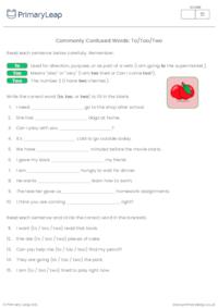 Commonly Confused Words: To/Too/Two