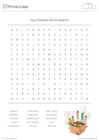 Guy Fawkes Word Search Puzzle