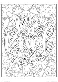 Be Kind Colouring Page