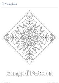 Rangoli Pattern Colouring Sheet