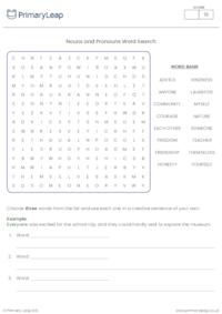 Nouns and Pronouns Word Search